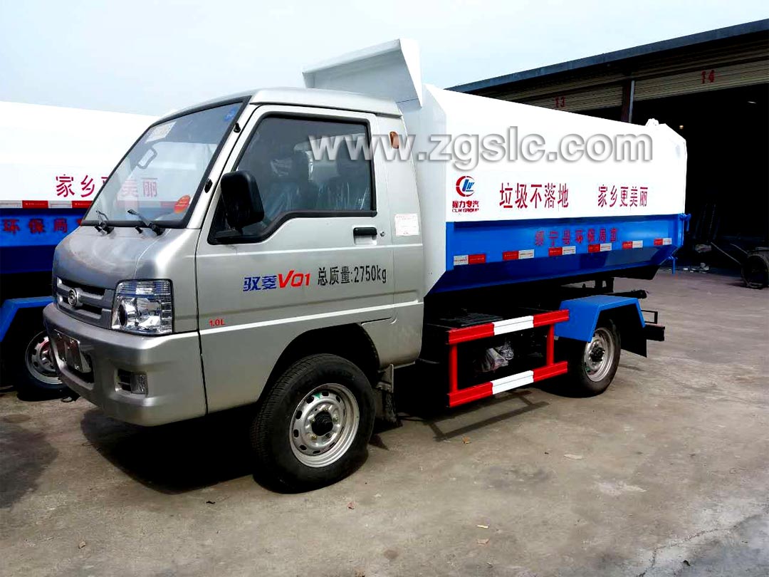 福田3方掛桶垃圾車(chē)_3方側(cè)掛桶垃圾車(chē)多少錢(qián)一輛？