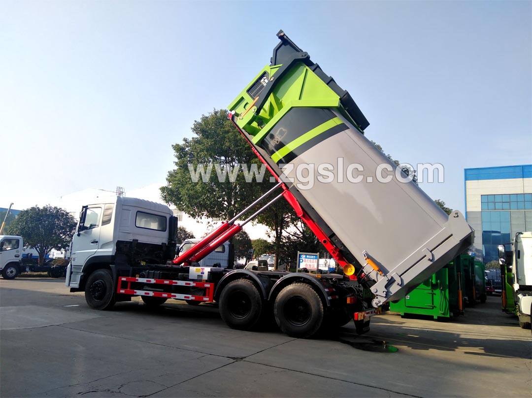 東風(fēng)天龍后雙橋勾臂垃圾車_勾臂車報(bào)價(jià)