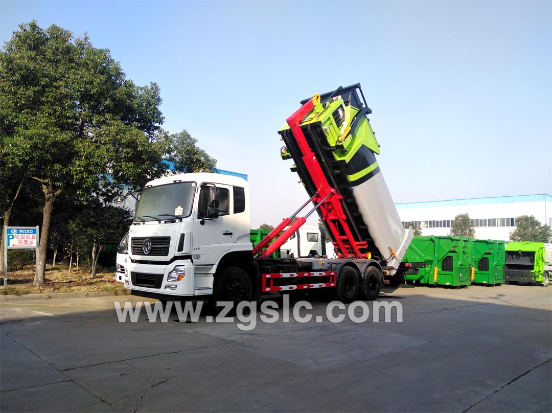 東風(fēng)天龍后雙橋勾臂垃圾車_勾臂車報(bào)價(jià)